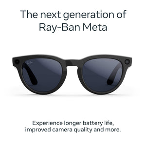 Ray-Ban Meta - Headliner (Gen 2) glasses with Meta AI, Audio, Photo, Video Compatibility - Transitions Sapphire lenses - Shiny Black