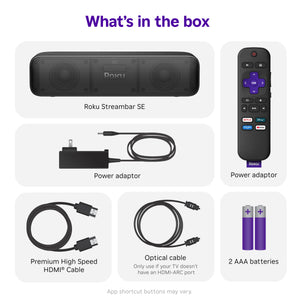 Roku - Streambar SE | 2-in-1 TV Soundbar and 4K HDR Streaming Device, Premium Speakers, & Enhanced Speech Clarity - Black