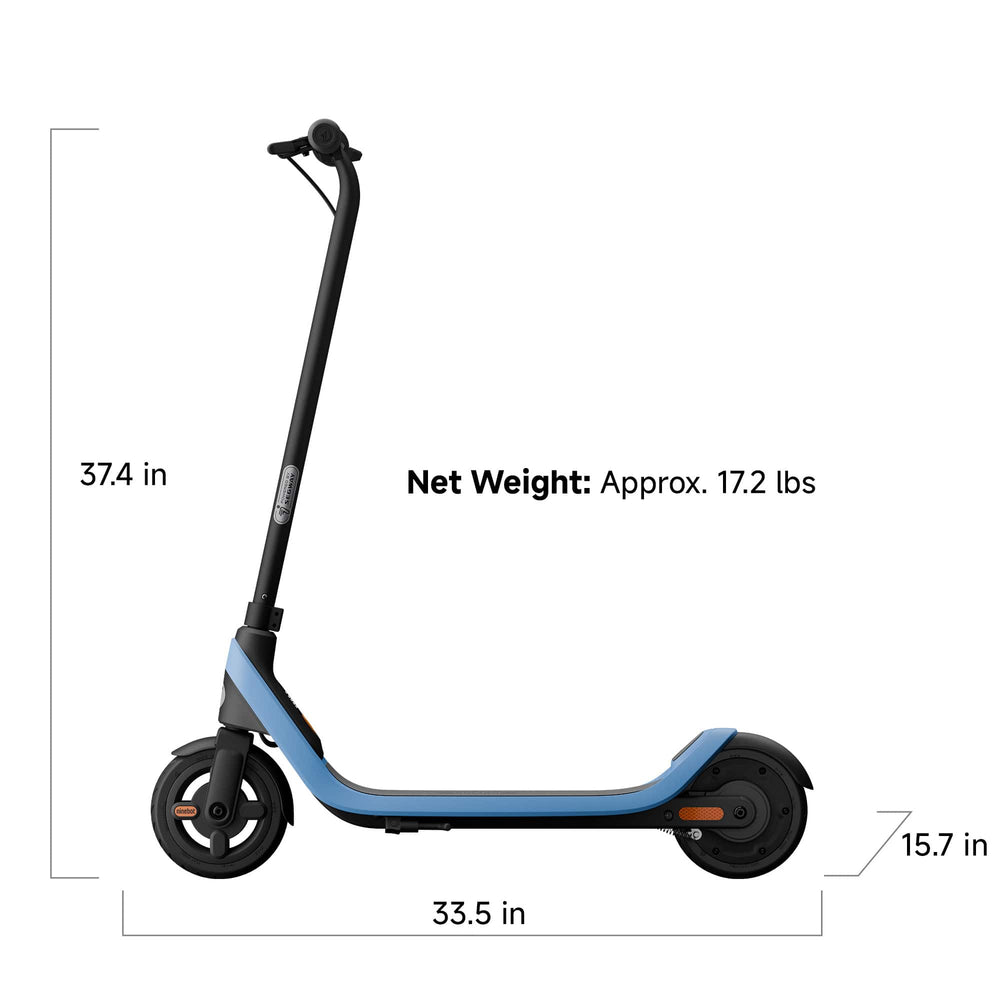Segway - C2 Lite Electric Scooter for Kids - Safe & Fun Scooter, 8.7 Mile Range, 9.9 MPH Max Speed & RGB Lights - Blue
