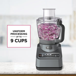 Ninja - Professional Plus Food Processor, 1000 Peak Watts, 9-Cup Capacity, 4 Auto-iQ Preset Programs - Cloud Silver