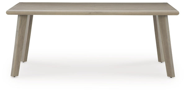 Cliff Trails - Mesa de comedor rectangular con opción de sombrilla - Beige