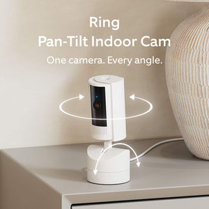 Ring - Pan-Tilt Indoor Security Cam with 360° Horizontal Pan Coverage, Live View & Two-Way Talk, and HD Video - White