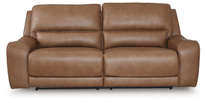 DeepWakes - 2 Seat Power Reclining Sofa With Adjustable Headrest #lightbrown