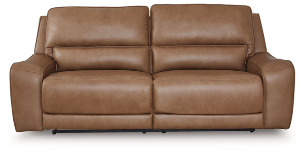 DeepWakes - 2 Seat Power Reclining Sofa With Adjustable Headrest #lightbrown