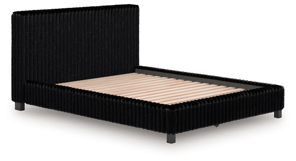 Zuraleus - Upholstered Bed #black #queen