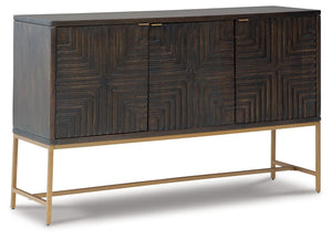 Elinmore - Gabinete decorativo - Acabado marrón / dorado