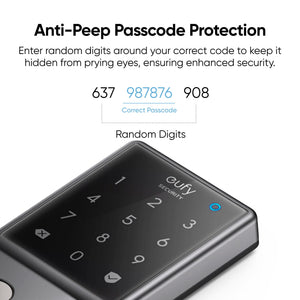 Smart Lock C210 WiFi Replacement Deadbolt Unlock with eufy App, Keypad, Smart Devices - Black