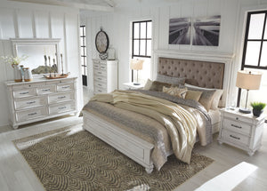 Kanwyn - Upholstered Bedroom Set #3pc.bed,dresser,mirror #queen #none