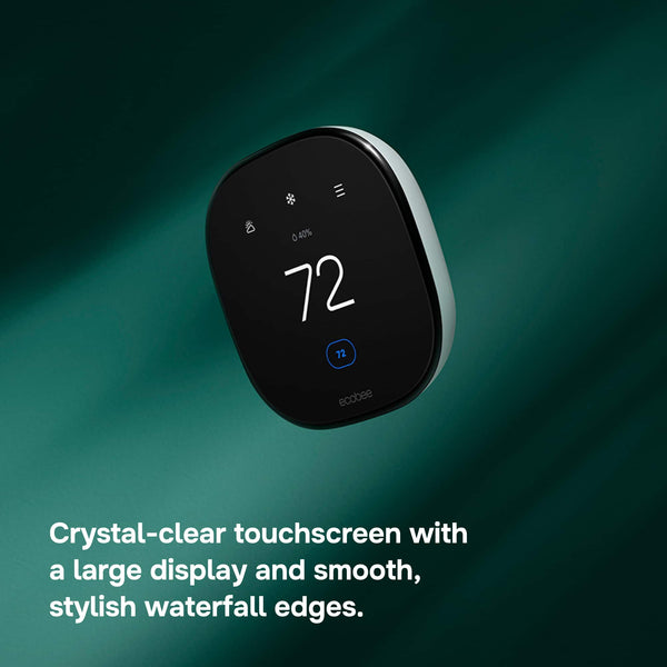 ecobee - Enhanced Smart Programmable Touch-Screen Wi-Fi Thermostat with Alexa, Apple HomeKit and Google Assistant - Black