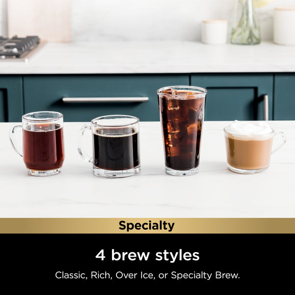 Ninja - Pods & Grounds Specialty Single-Serve Iced Coffee Maker, K-Cup Pod Compatible with Foldaway Milk Frother - Stone