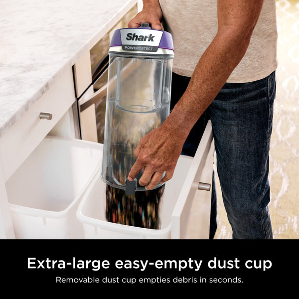 Shark - PowerDetect Upright Vacuum with DuoClean Detect Technology, Self-Cleaning Brushroll, and XL Dustcup - Eggplant