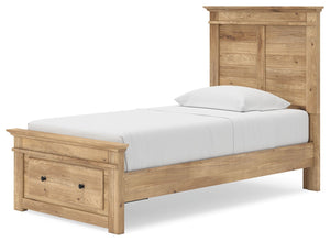 Makidern - Panel Storage Bed #lightbrown #twin #storagefootboard