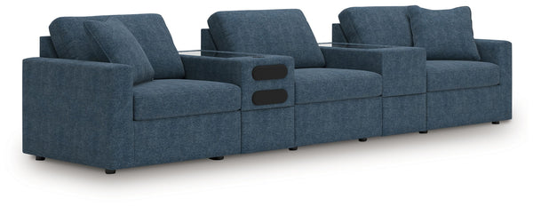 Modmax - 5 Piece Sectional #blue #5pc.sectionalwithaudiosystemandwithstorageconsole