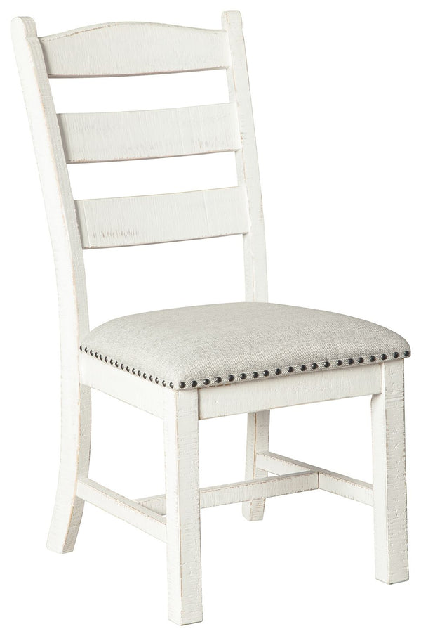 Valebeck - Silla de comedor tapizada (Juego de 2) - Beige / Blanco