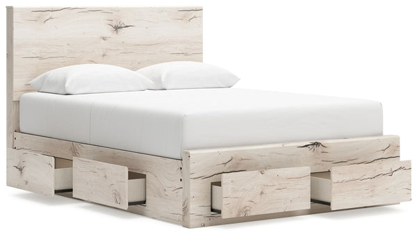 Lawroy - Panel Bed With Storage #queen #storagefootboardand2underbedstorageunits