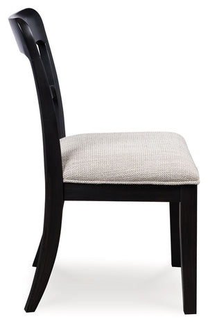 Greddinton - Upholstered Dining Side Chair (Set of 2) #black
