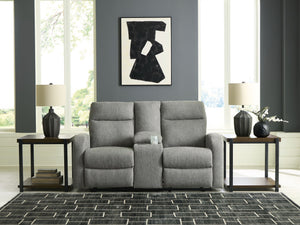 Gauntlet - Sofá reclinable doble con consola - Sterling