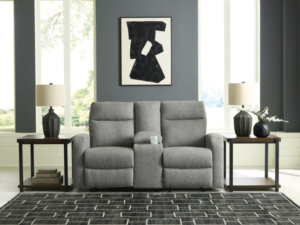 Gauntlet - Sofá reclinable doble con consola - Sterling