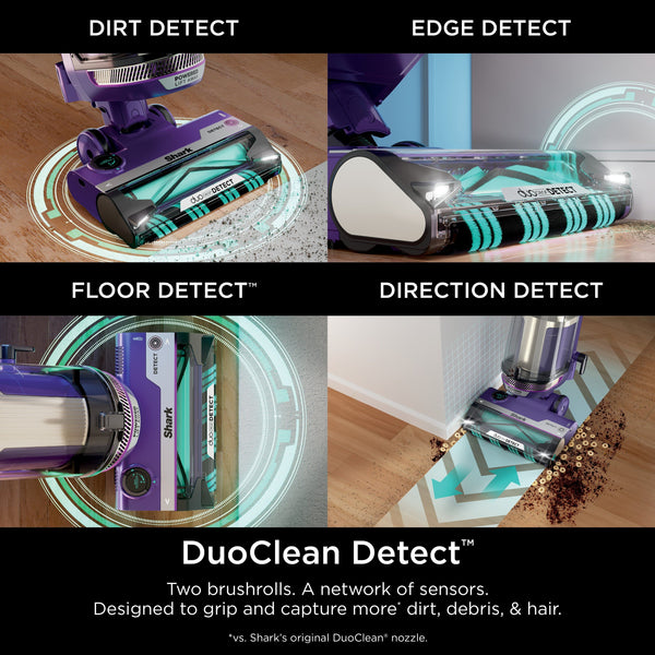 Shark - PowerDetect Upright Vacuum with DuoClean Detect Technology, Self-Cleaning Brushroll, and XL Dustcup - Eggplant