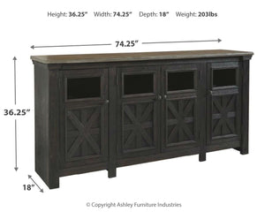 Tyler Creek - Mueble para TV extragrande - Negro / Gris