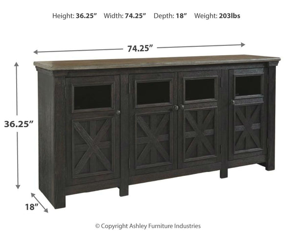 Tyler Creek - Mueble para TV extragrande - Negro / Gris