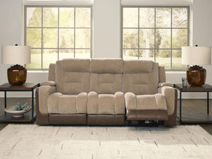 Mixed Motion - Power Reclining Sofa With Adjustable Headrest #lightbrown