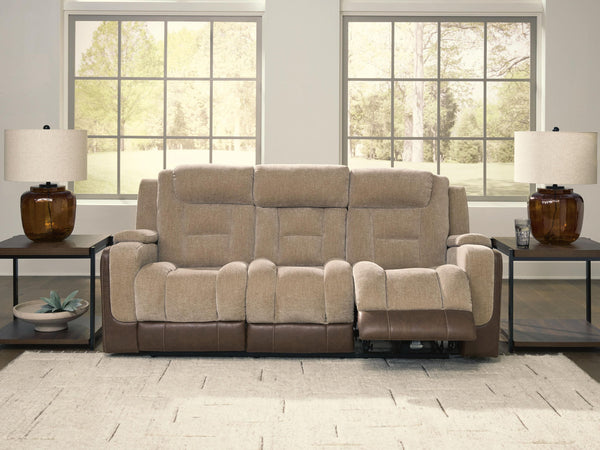 Mixed Motion - Power Reclining Sofa With Adjustable Headrest #lightbrown