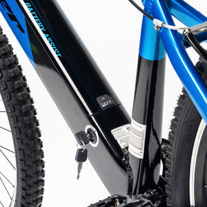 Hyper - 26" Mountain Electric Bike eBike 20mph Speed & 20 Mile Operating Range - Class 1 Pedal Assist - UL Approved & Certified - Blue