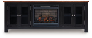 Wildenauer - 76" TV Stand With Electric Fireplace #fauxbrickfireplaceinsert