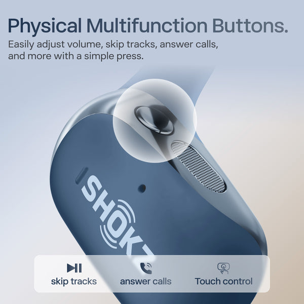Shokz - OpenFit 2+ Open-Ear True Wireless Bluetooth Earbuds - Stone Blue