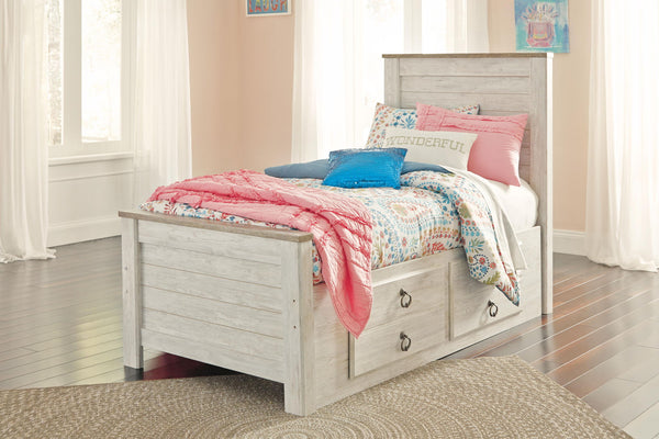 Willowton - Panel Bed #twin #2drawers
