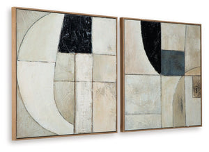 Bexlen - Juego de arte de pared (2 piezas) - Marrón claro / Gris topo / Negro
