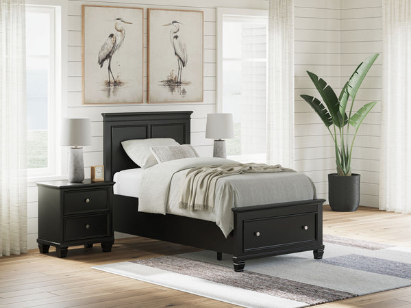 Lanolee - Panel Bed #twin #1drawer