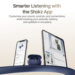 Shokz - OpenDots 2 Open-Ear Clip-On True Wireless Bluetooth Earbuds - Navy Blue