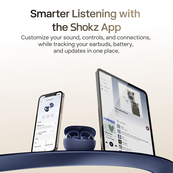 Shokz - OpenDots 2 Open-Ear Clip-On True Wireless Bluetooth Earbuds - Navy Blue