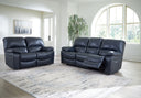 Leesworth - Reclining Living Room Set #blue #2pc.sofa,loveseat