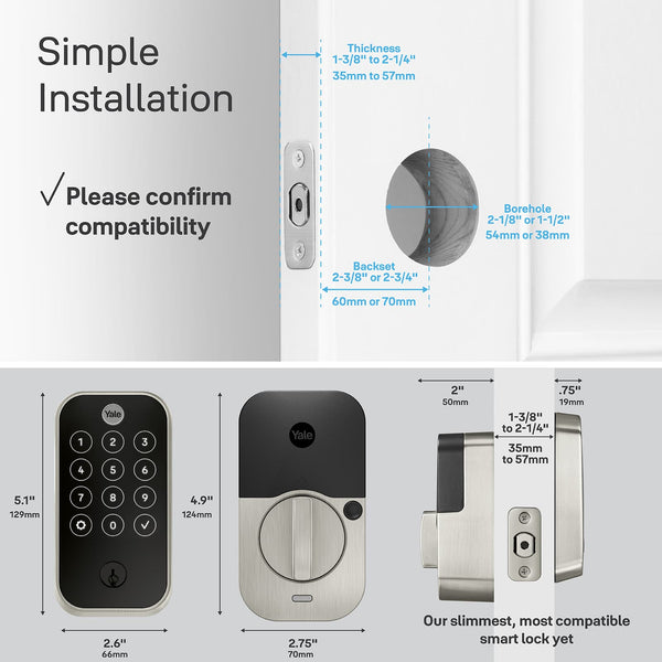 Yale - Assure Lock 2 - Smart Lock Wi-Fi Deadbolt with Touchscreen Keypad | Fingerprint Access - Black Suede