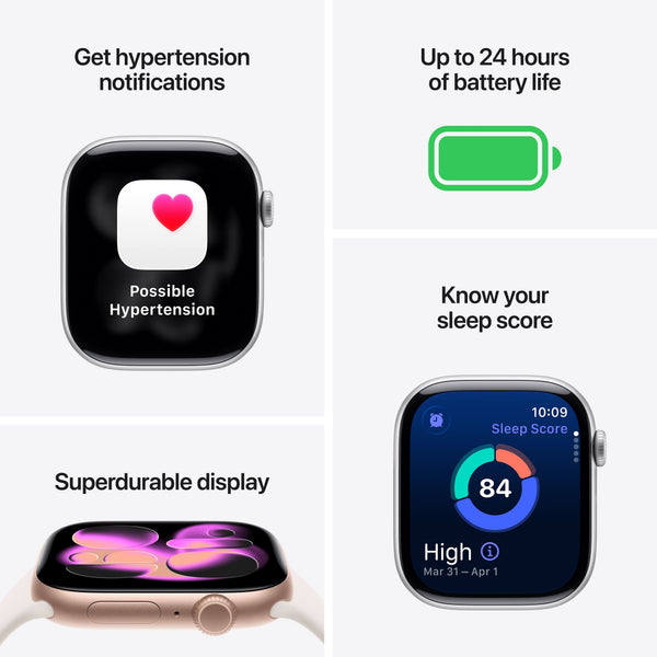 Apple Watch Series 11 (GPS) 46mm Rose Gold Aluminum Case with Light Blush Sport Band - M/L - Rose Gold - (2025)