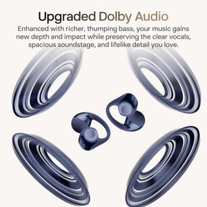 Shokz - OpenDots 2 Open-Ear Clip-On True Wireless Bluetooth Earbuds - Navy Blue