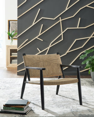 Halfmore - Sillón decorativo - Negro / Natural