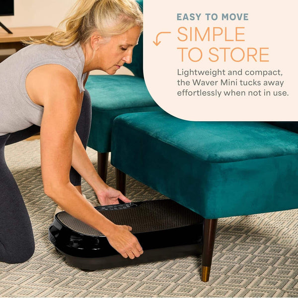 LifePro - Waver Mini Vibration Plate Exercise Machine – Portable Full Body Vibration Platform - Black