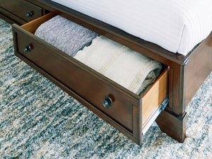 Trellington - Cama Queen Trineo con Almacenamiento - Marrón