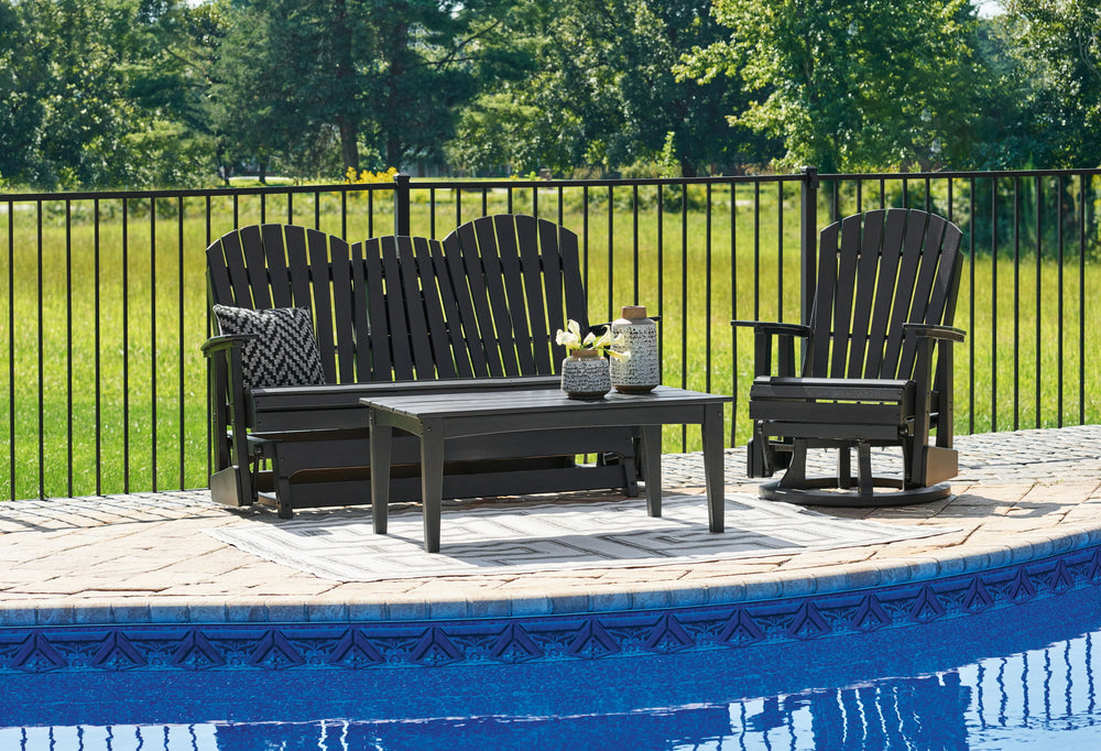 Hyland Wave - Outdoor Set #black #3pc.loveseat,swivelchair,cocktailtable