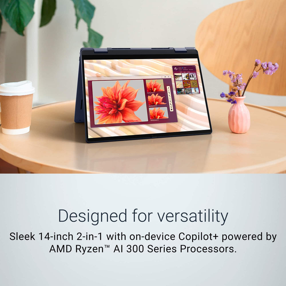 Dell - Plus 14" 2K 2-in-1 Touchscreen Laptop - AMD Ryzen AI 300 Series AI 5 340 '25 - 16GB Memory - 512GB Storage - Copilot+ PC - Midnight Blue