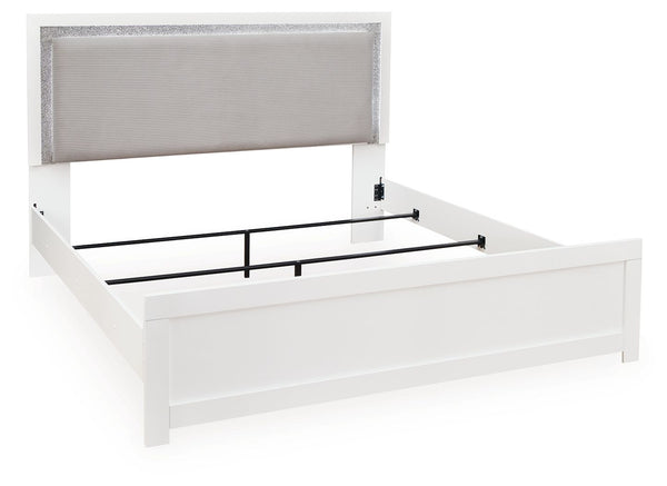 Maeling - Upholstered Panel Bed #white #king