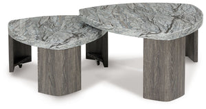 Surmour - Mesa de cóctel apilable - Gris / Marrón