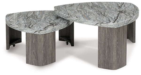 Surmour - Mesa de cóctel apilable - Gris / Marrón