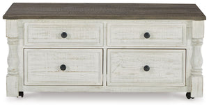 Havalance - Mesa de centro elevable con cajones de almacenamiento - Blanca/Gris