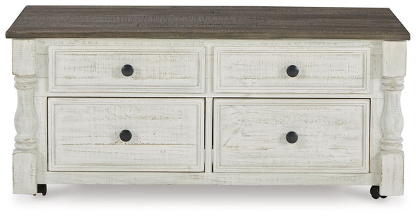 Havalance - Mesa de centro elevable con cajones de almacenamiento - Blanca/Gris