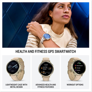 Garmin - Venu 4 GPS Smartwatch 41 mm Fiber-reinforced polymer - Lunar Gold - (2025)